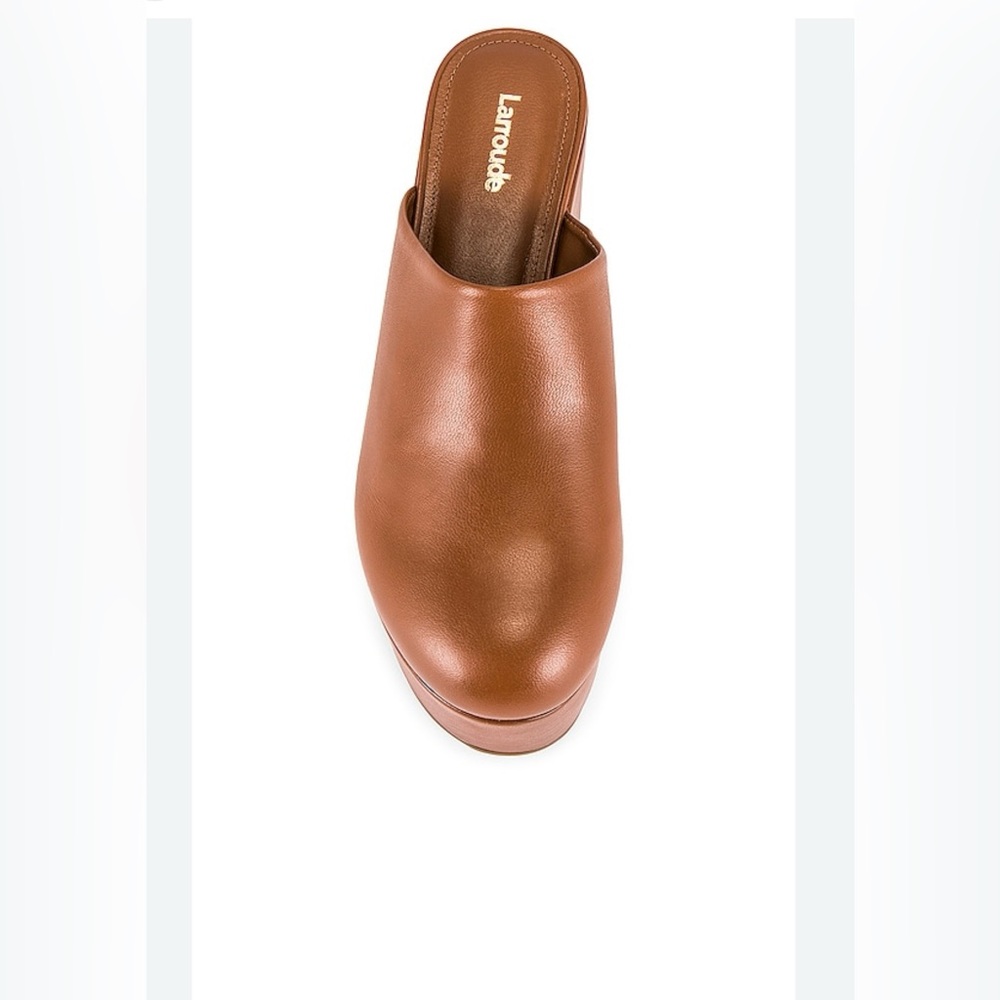 LARROUDE MISO Platform Clog in Caramel Leather, so comfortable. Be Summer Ready - Picture 4 of 14